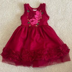 Haute Baby 2t Christmas Dress Tutu Tull Floral Sequin